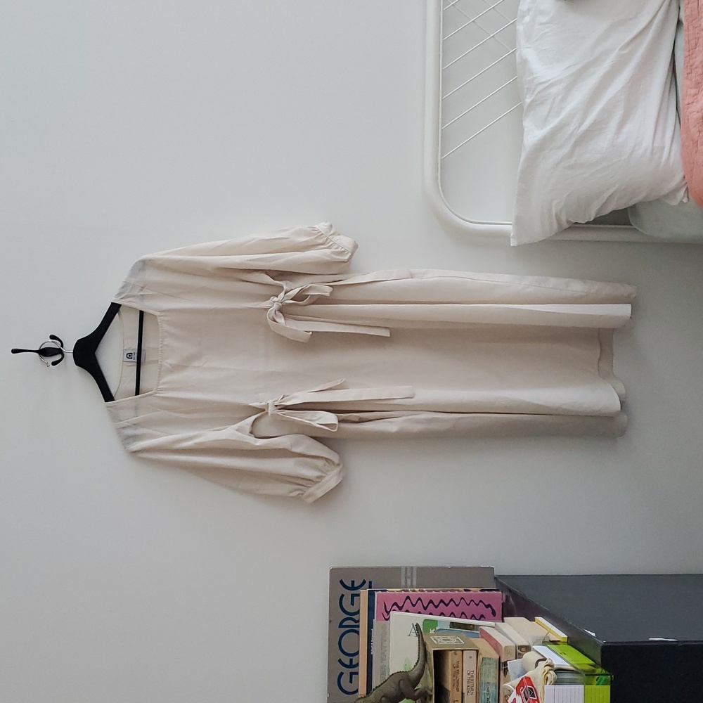 Puff Sleeve Sundress In Cream By Alter